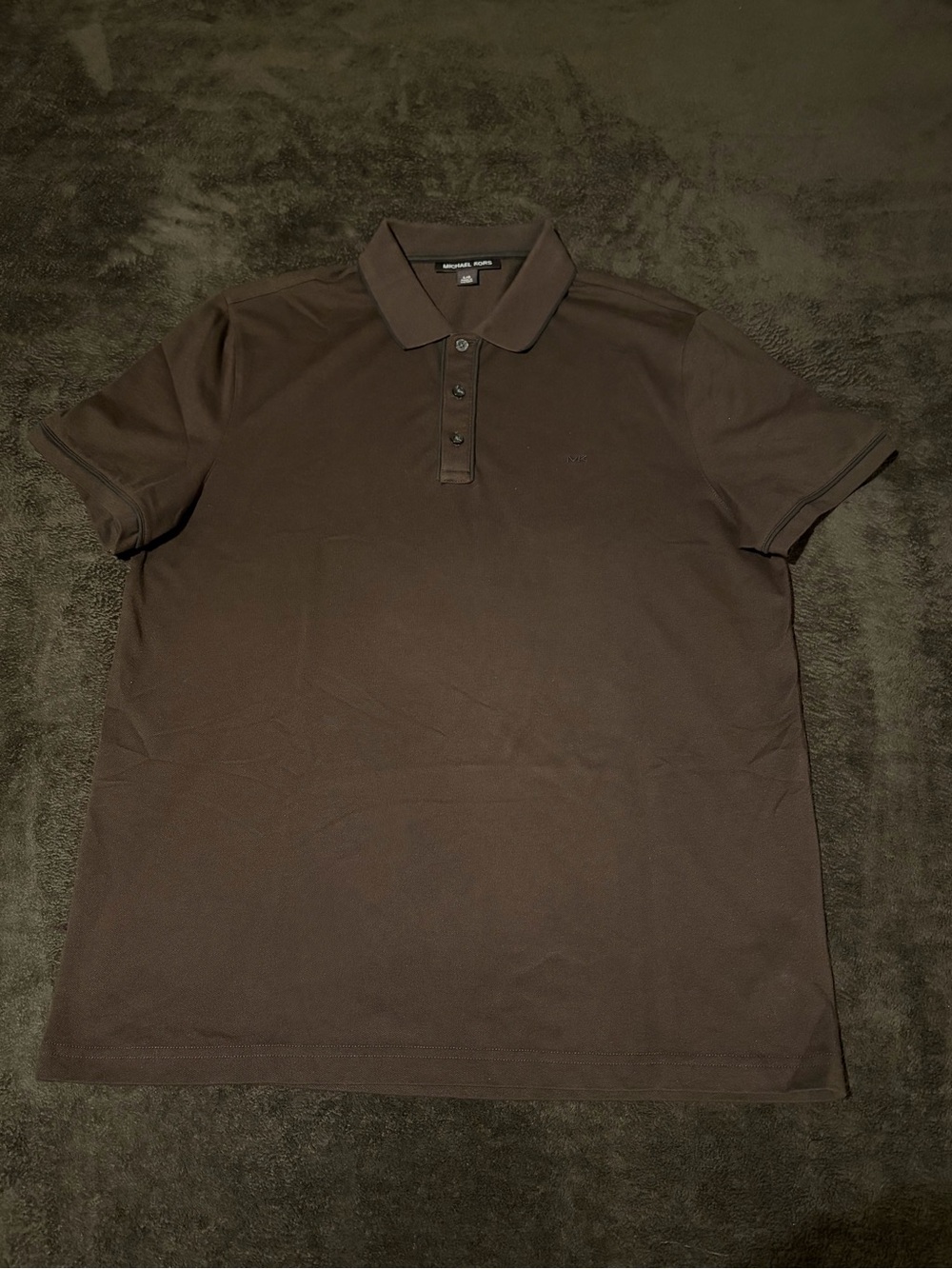 Michael Kors Truffle Brown Polo Shirt with Black Contrast Trim